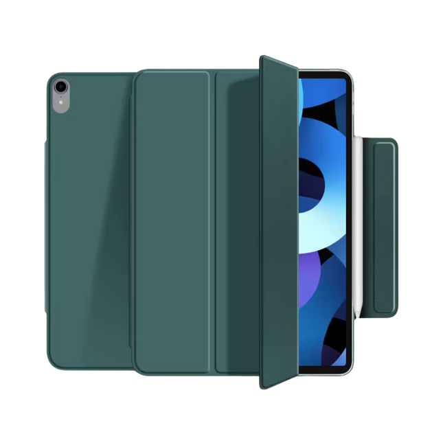 Leder und Silikon Case für Apple iPad Pro 12.9", Dunkelgrün