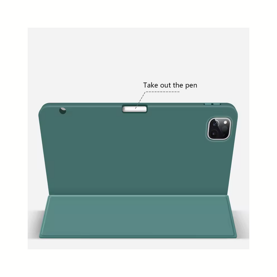 Leder und Silikon Case für Apple iPad Pro 12.9", Schwarz