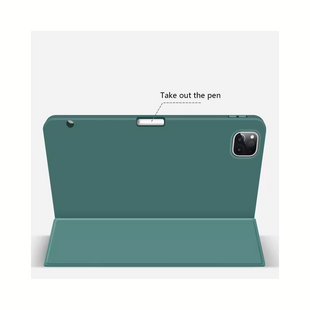 Leder und Silikon Case für Apple iPad Pro 12.9", Dunkelgrün