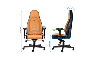 chaise de jeu noblechairs ICON en cuir véritable cognac