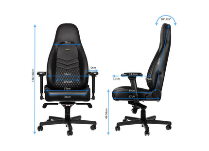 noblechairs chaise de jeu ICON cuir véritable noir
