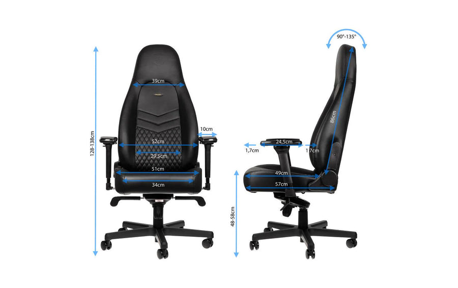 noblechairs Sedia da gaming ICON vera pelle Nero