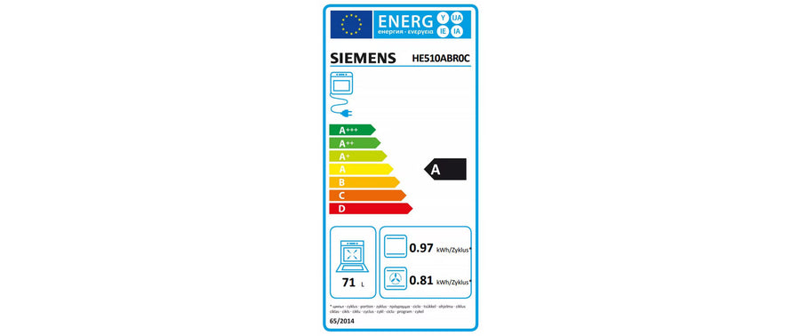 Siemens Einbauherd HE510ABR0C EU 60, Schwarz/Silber