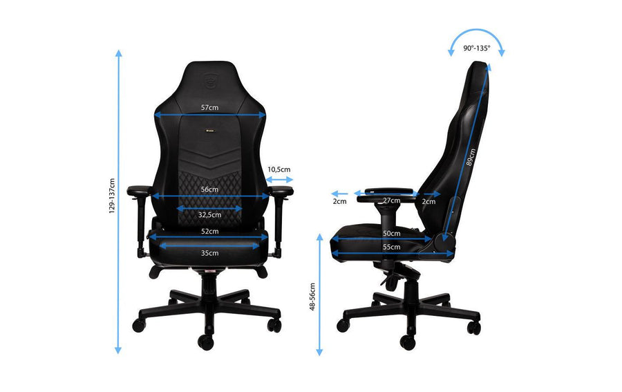 noblechairs Sedia da gaming HERO vera pelle Nero