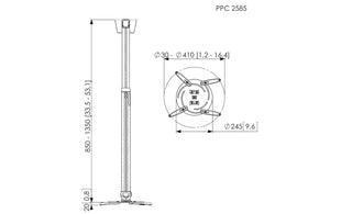 Vogel's Deckenhalterung PPC 2585 Silber