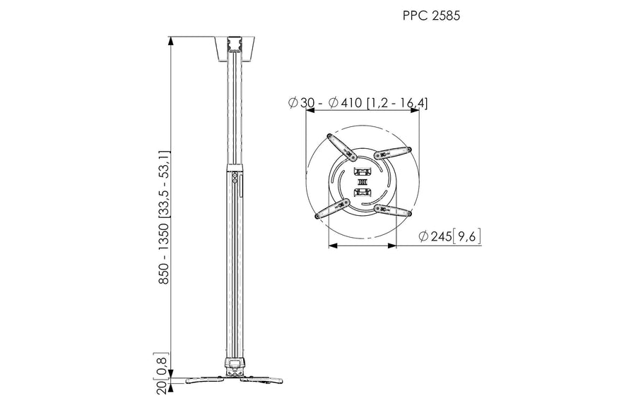 Vogel's Supporto da soffitto PPC 2585 Argento