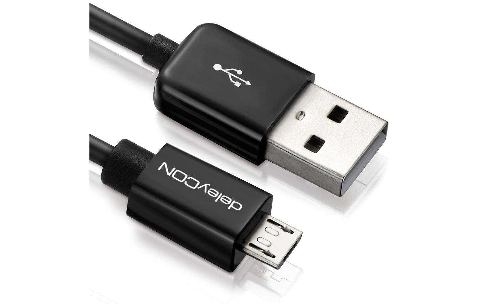 deleyCON USB 2.0-Kabel USB-A - Micro-USB B 0.15 m