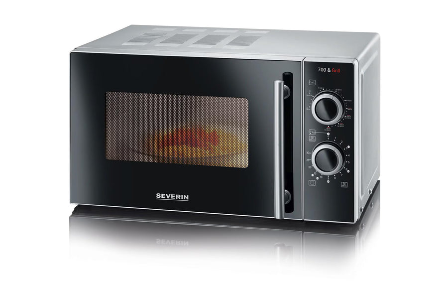 Severin Mikrowelle mit Grill MW 7875 Schwarz/Silber