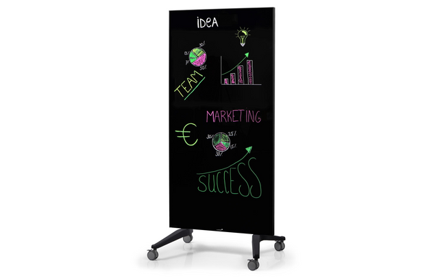 Tableau magnétique en verre Legamaster 175 cm x 95 cm, noir
