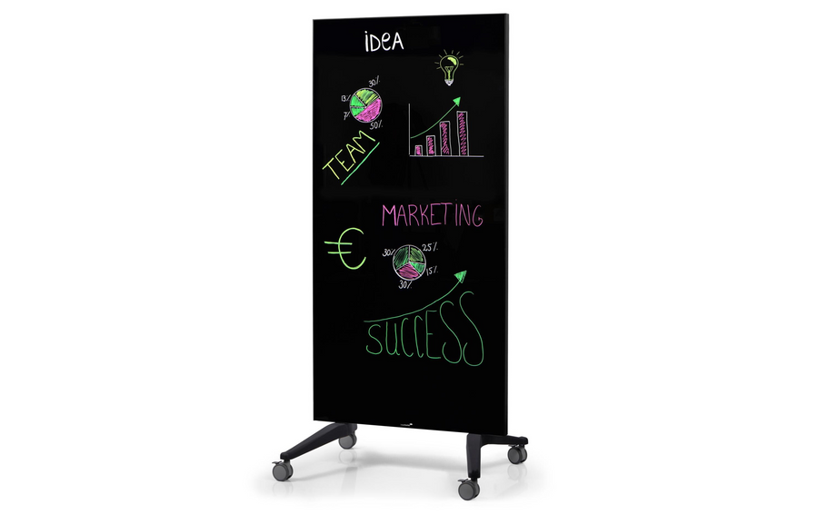 Legamaster magnetic glass board 175 cm x 95 cm, black