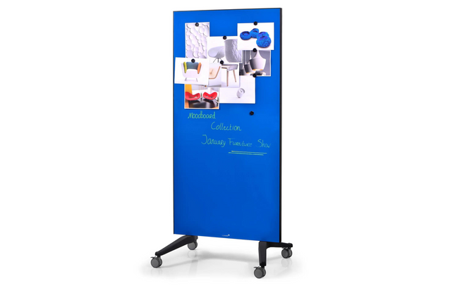 Tableau magnétique en verre Legamaster 175 cm x 95 cm, bleu