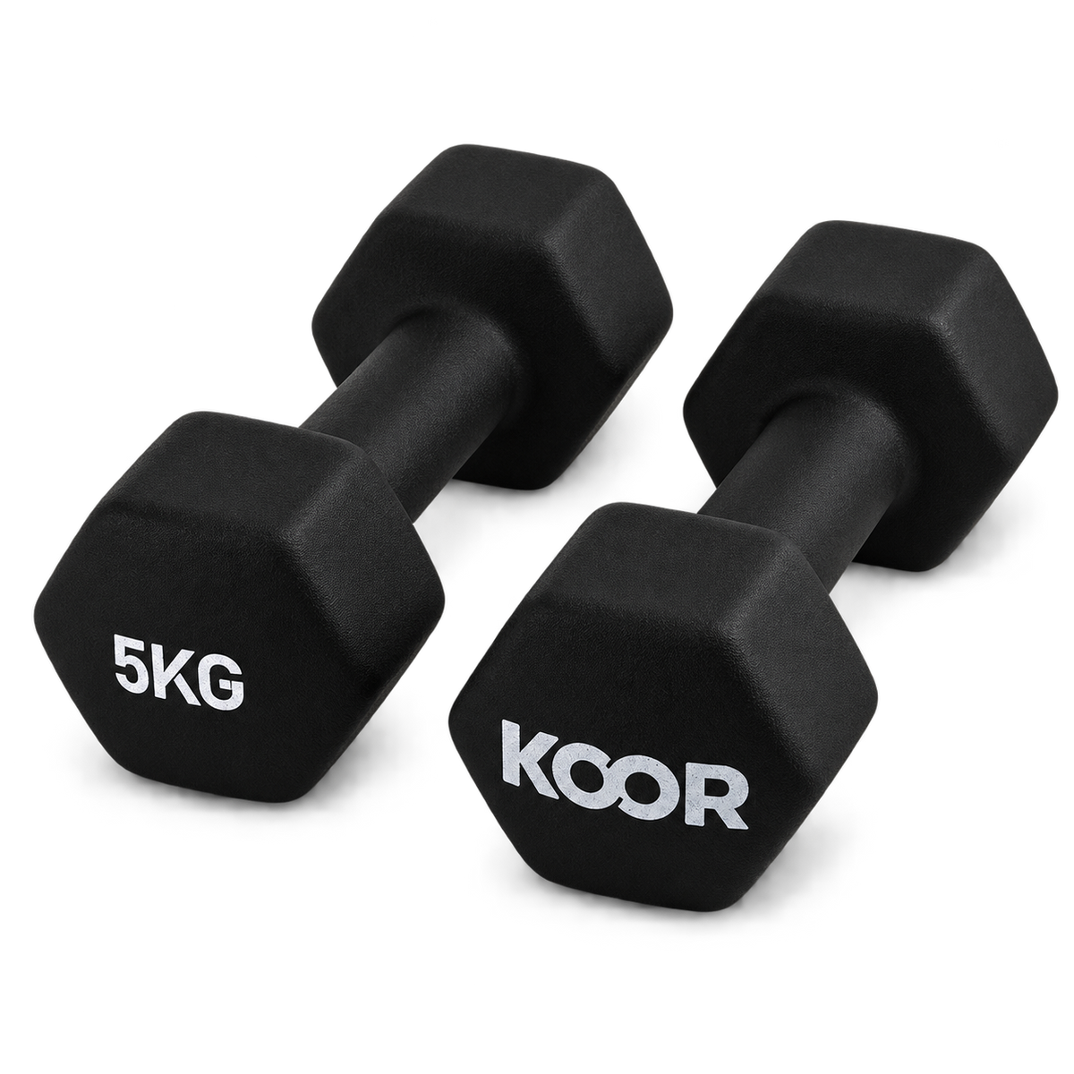 KOOR Kurzhantel-Set 5 kg, Schwarz
