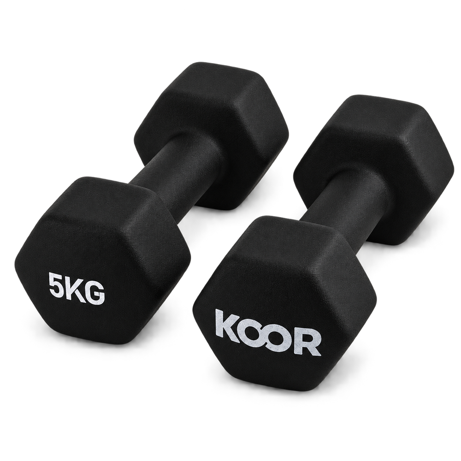 KOOR Kurzhantel-Set 5 kg, Schwarz