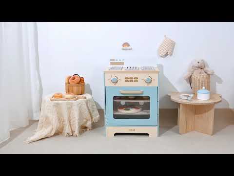 Robud ROBUD Spielzeug-Backofen Holz Grün/Gold 41 x 30 x 57 cm - Video 1
