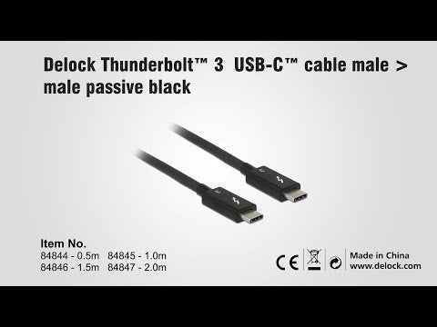 Delock Thunderbolt 3-Kabel 40Gbps USB-C - USB-C 0.5 m - Video 1