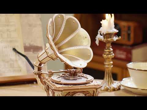 ROKR ROKR Diva Gramophone Musikbox Holz, 200 Teile - Video 1